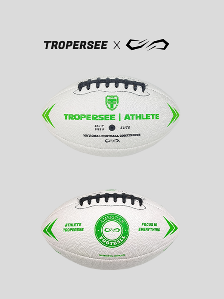 Waist flag, rugby wear -resistant PU training anti -skid standard game ball birthday gift white and green ball