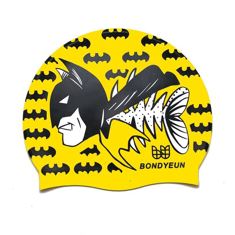 (Deflained appearance) M-Batman adult standard size, adults and children universal silicone swimming caps