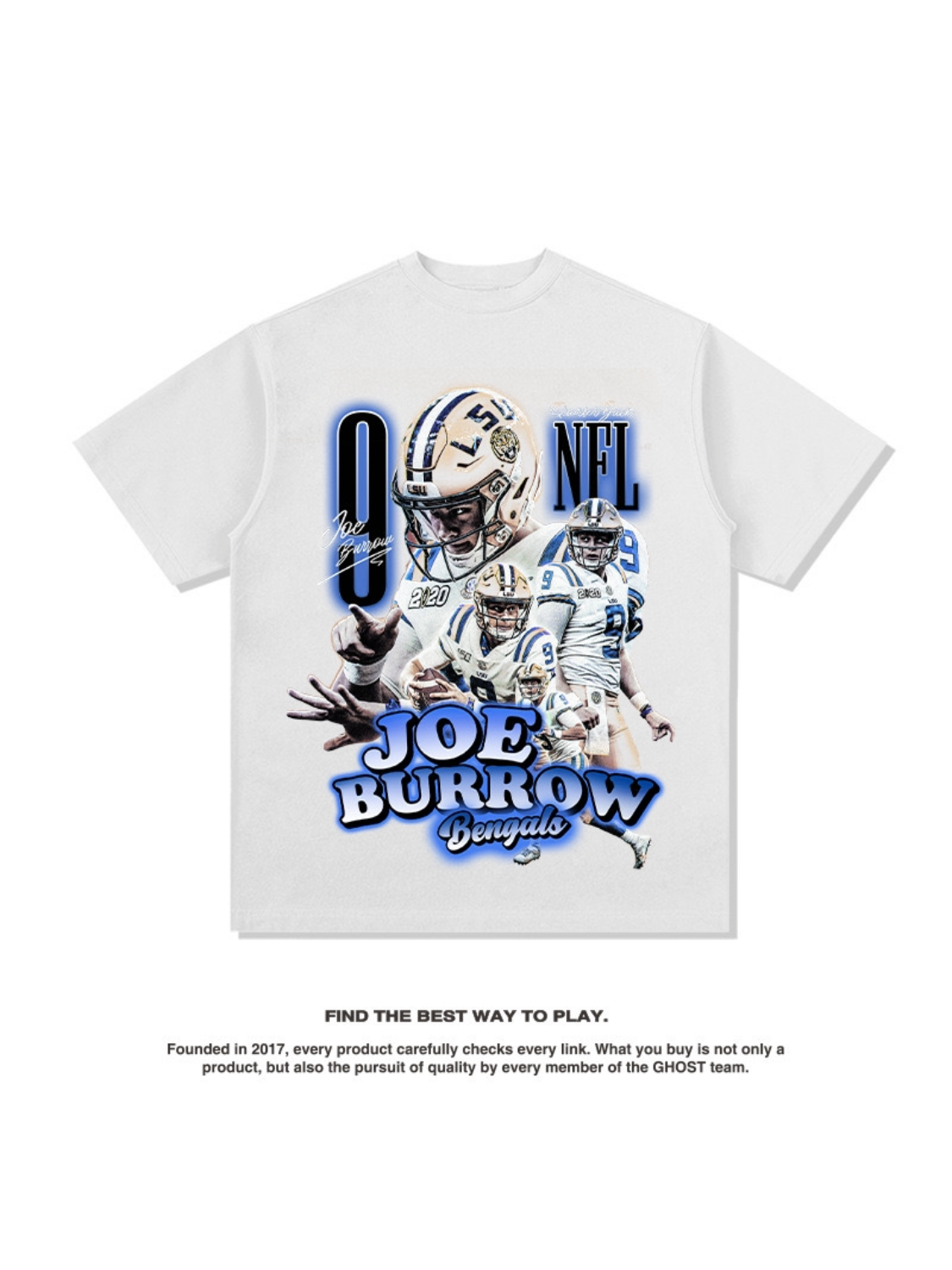 Joeblo Rugby American Star T -shirt Street Hip -Hop Tide Retro Print Wash made old cotton short sleeves