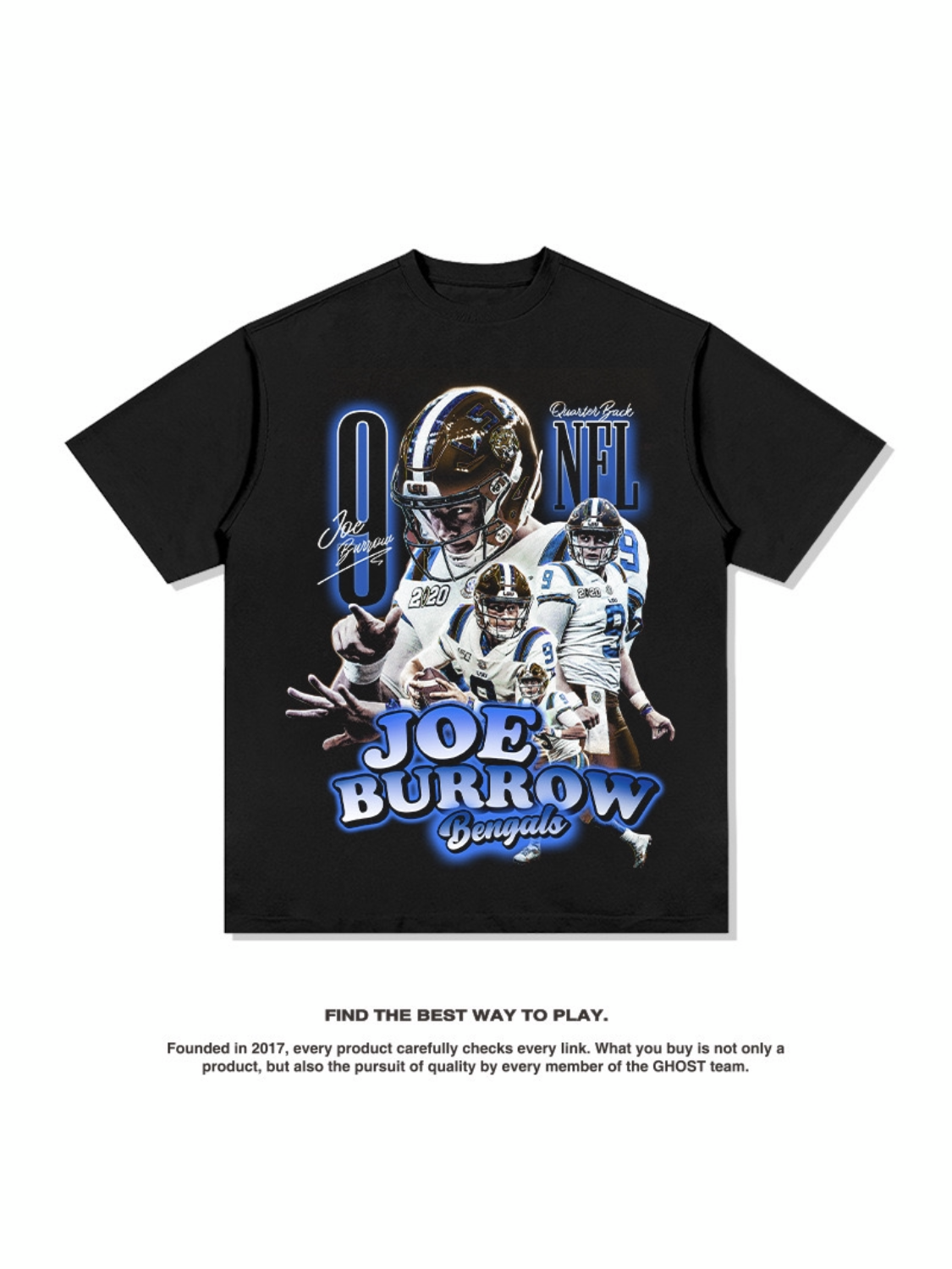 Joeblo Rugby American Star T -shirt Street Hip -Hop Tide Retro Print Wash made old cotton short sleeves