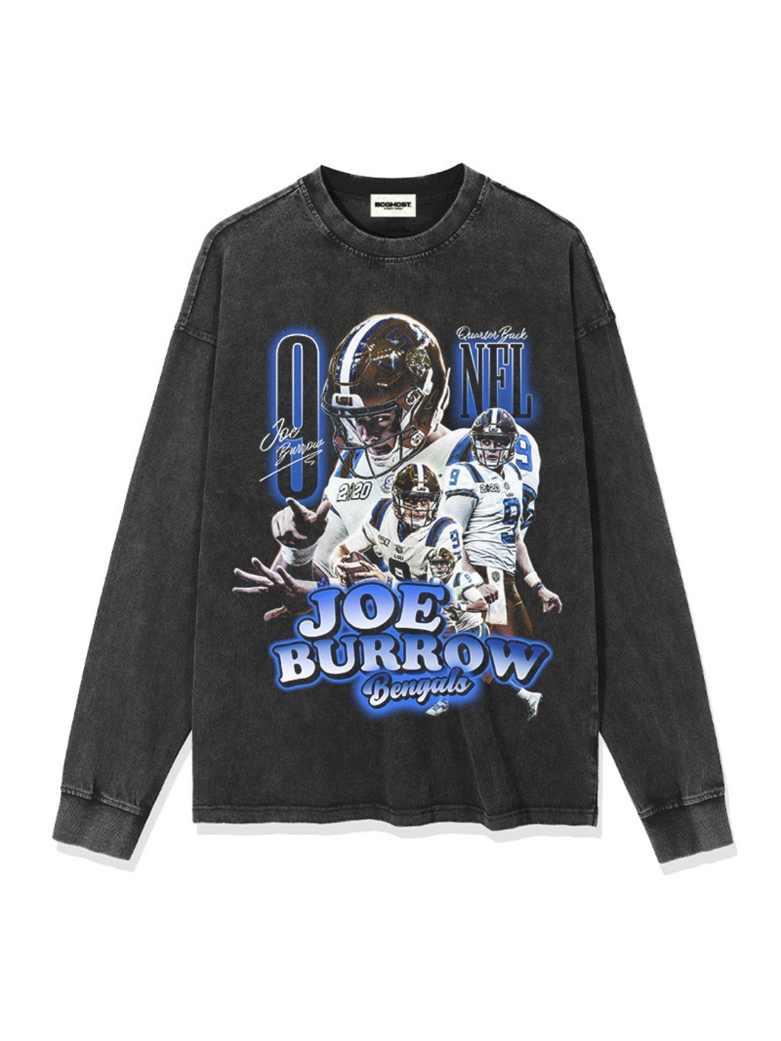 Joeblo Rugby American Star T -shirt Street Hip -Hop Tide Retro Print Wash made old cotton short sleeves