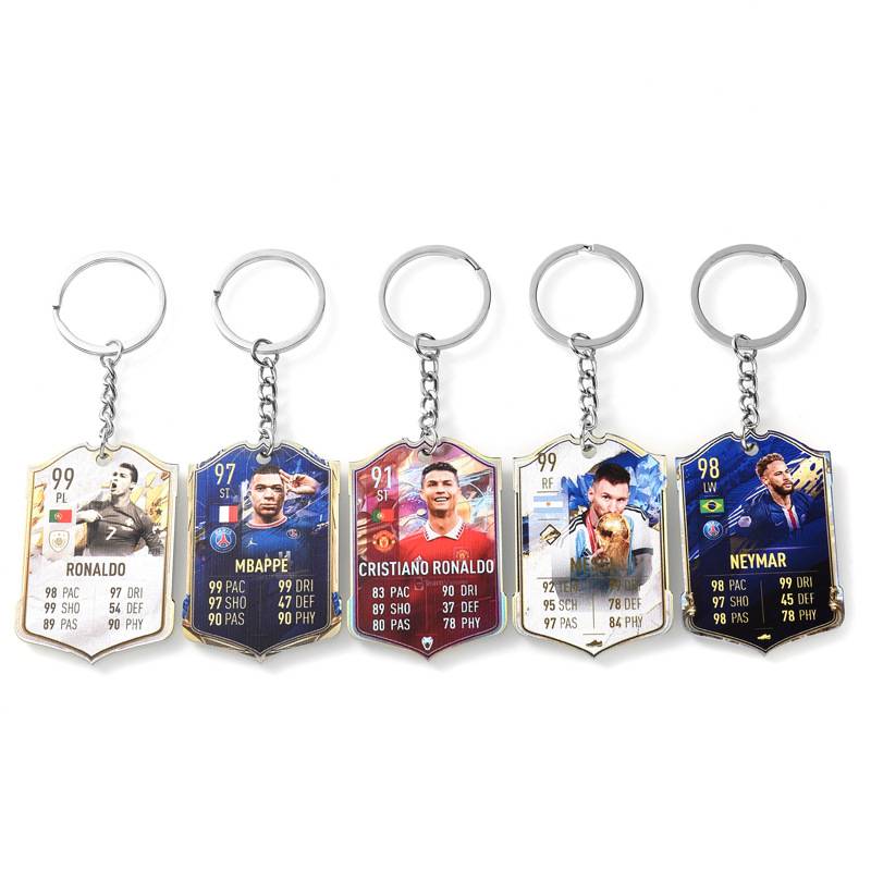 Messi Cristiano keychain football scoring Kanemar football star acrylic student school bag pendant boys