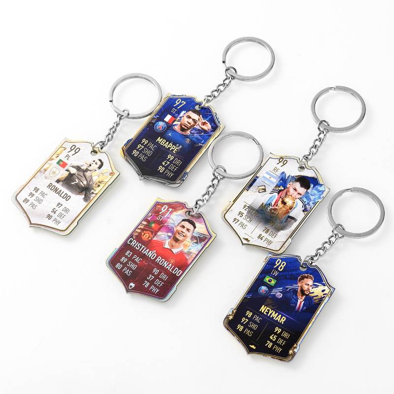 Messi Cristiano keychain football scoring Kanemar football star acrylic student school bag pendant boys