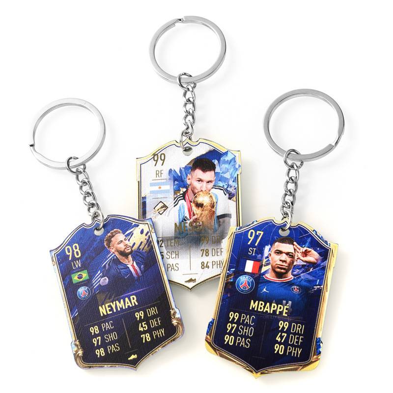 Messi Cristiano keychain football scoring Kanemar football star acrylic student school bag pendant boys