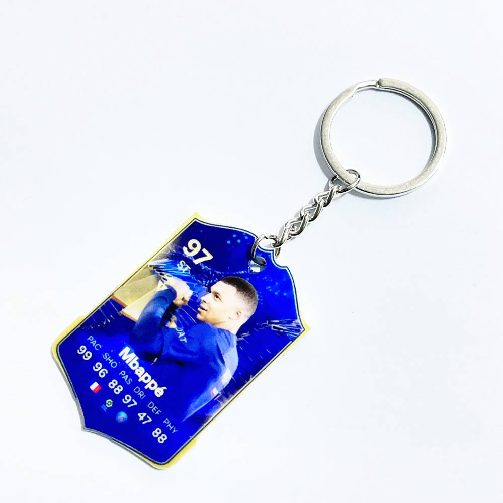 Football acrylic keychain (Mbappe raised hands 97)
