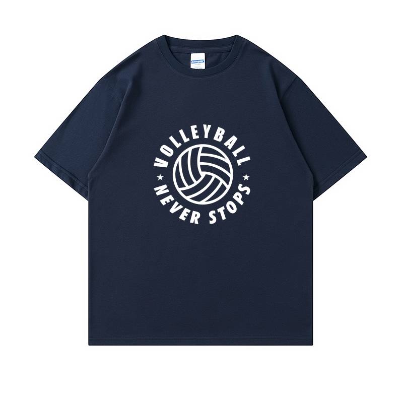 Volleyball without stopping the team training clothing short -sleeved T -shirt male summer cotton loose casual half -sleeved top