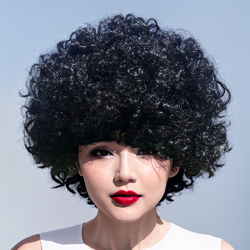 Explosive headset funny clown performance live props colorful hair set children's adult fans wig men and women