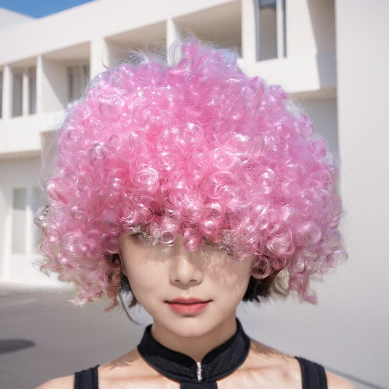 Explosive headset funny clown performance live props colorful hair set children's adult fans wig men and women