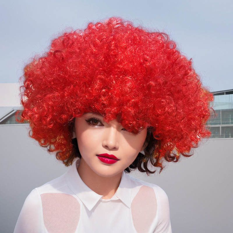 Explosive headset funny clown performance live props colorful hair set children's adult fans wig men and women