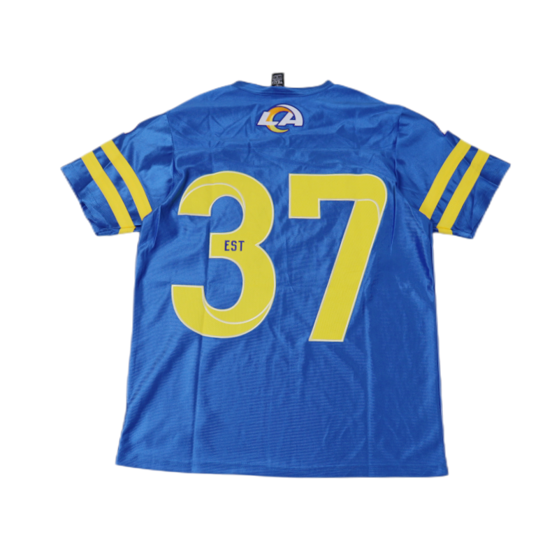 American Rugby Kansas City Chief Rams Sports Sports Sports Short -sleeved Fitness Embroidery Vedic T -shirt Male