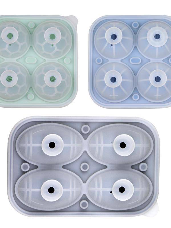 Silicone football basketball rugby ice hockey mold silicone large block ice hockey ice box iceware