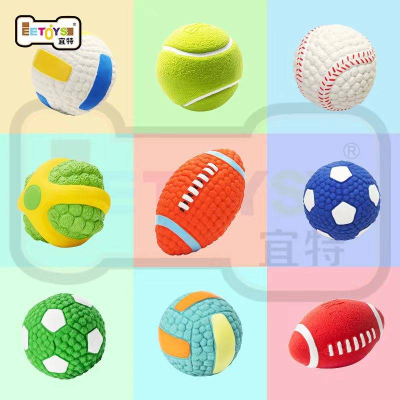 Yitte pet products latex football football series puppies grinding teeth, sound ball, interactive boring dog toys