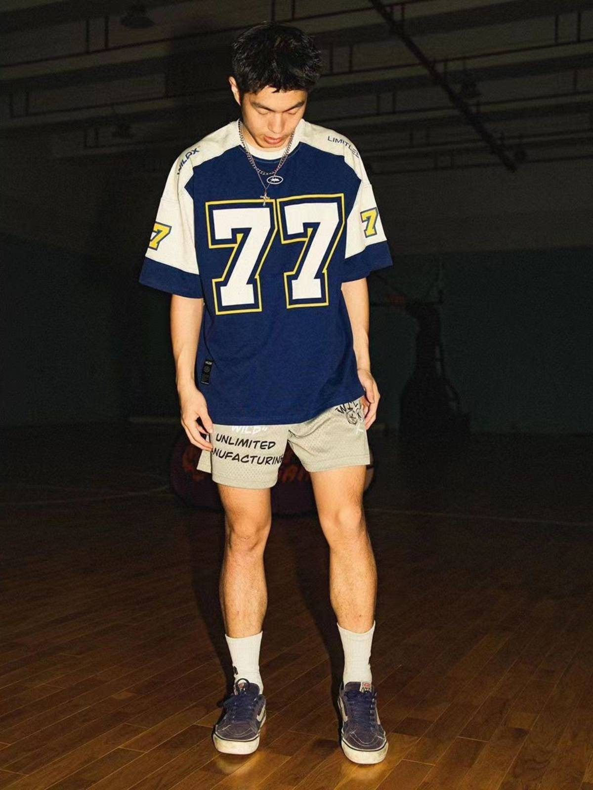 Increase the size of 300 catties of retro rugby short -sleeved T -shirt men's and women's summer American casual loose half -sleeved baseball uniform