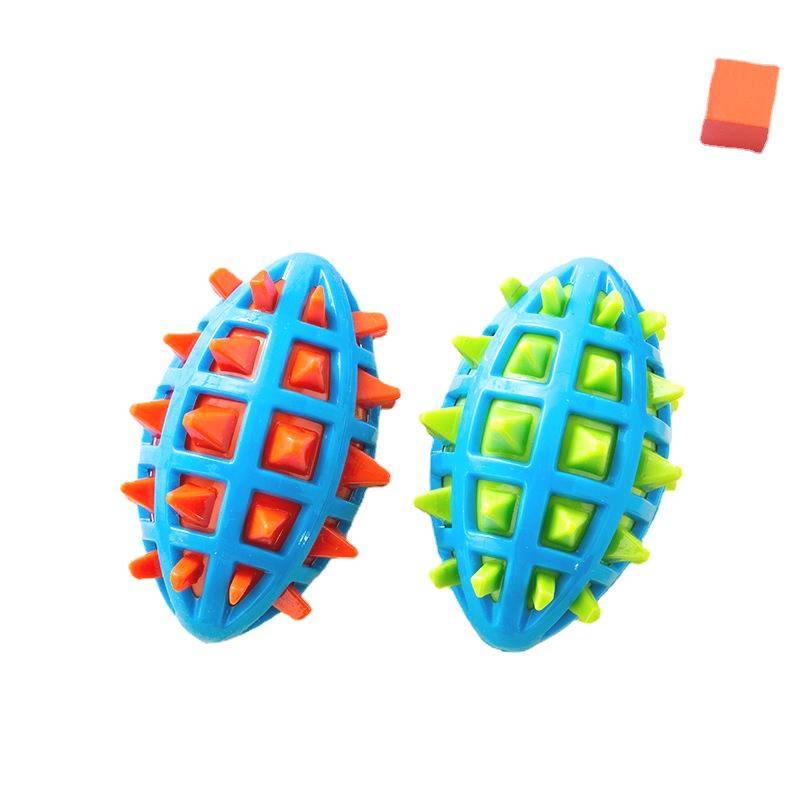 Pet Products Factory Wholesale TPR Pet Toy Double -color Rugby Rugged Modeling Dog Dog toy Cross -border