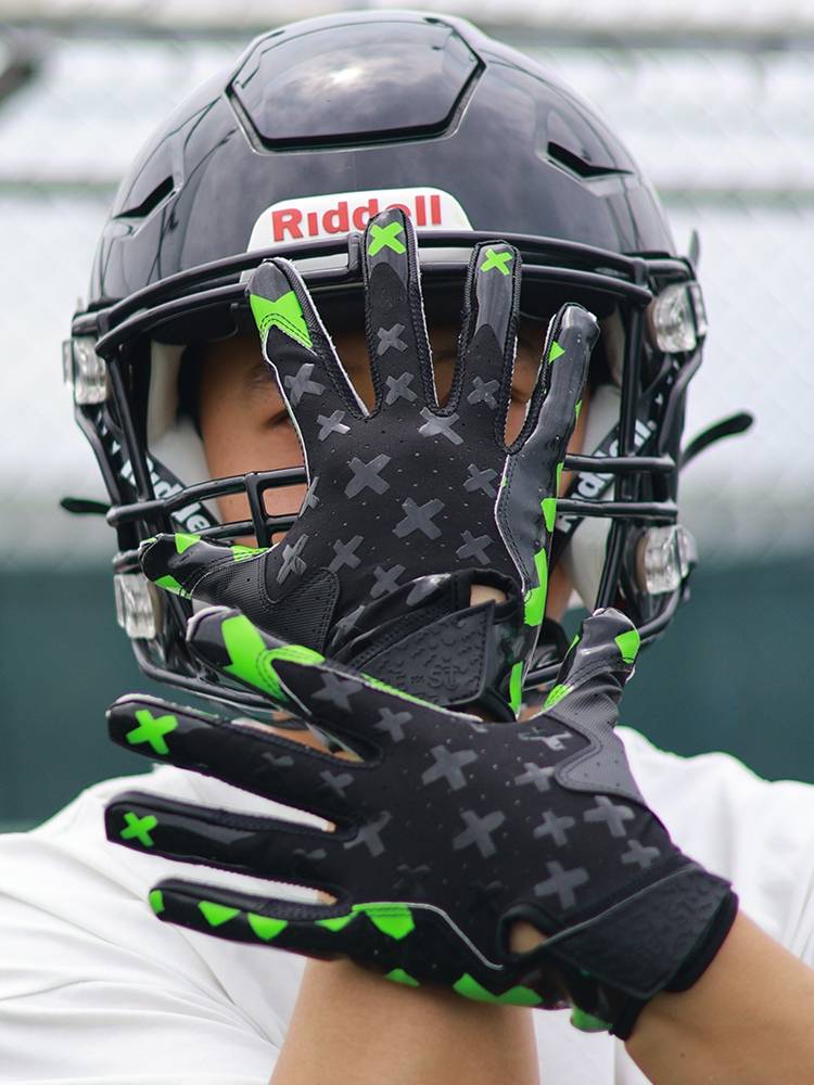 Rugby glove men's silicone anti -skid training special waist flags American quarter -sized out -of -the -way pick -up gloves technical position