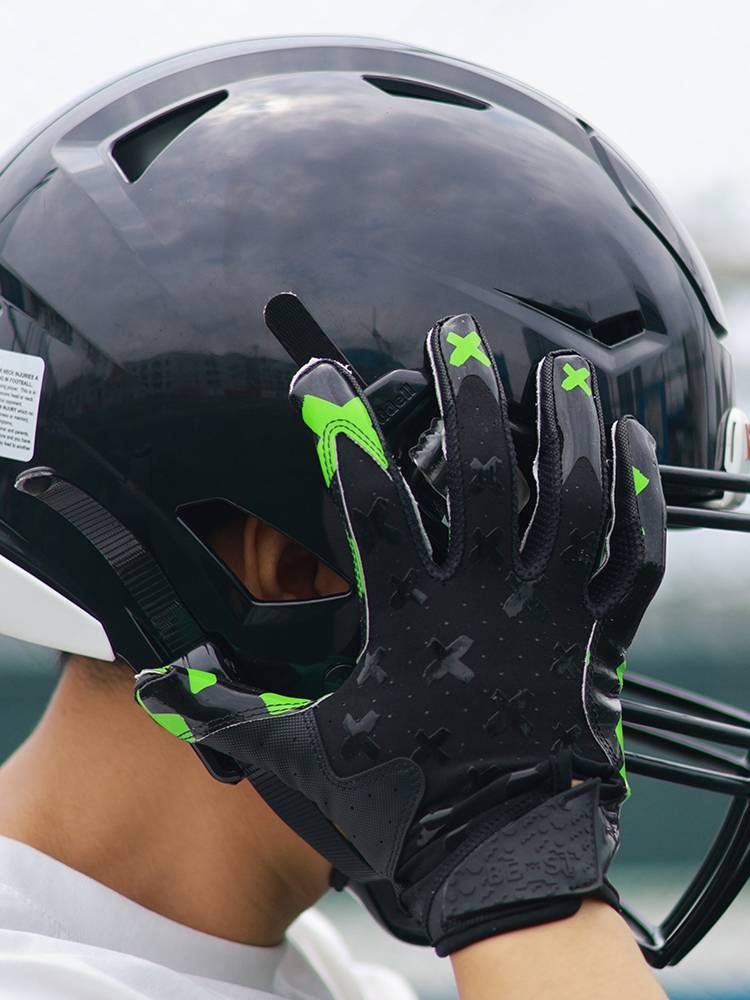 Rugby glove men's silicone anti -skid training special waist flags American quarter -sized out -of -the -way pick -up gloves technical position