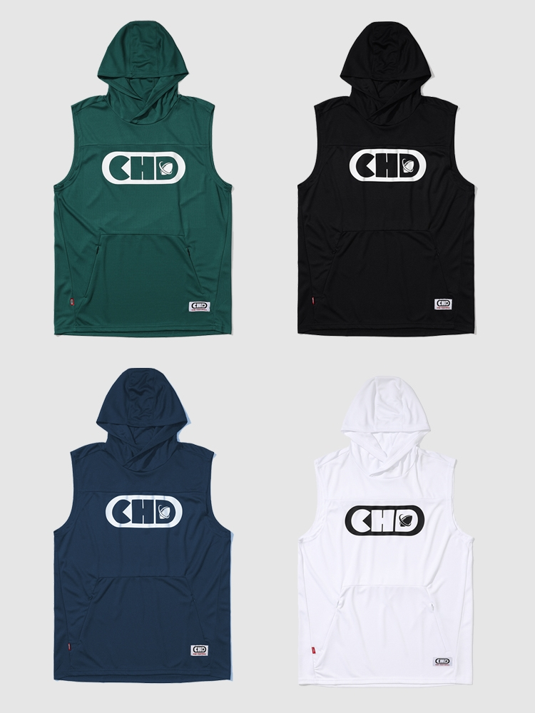 Chdfootball in summer men's hooded vest fast dry sleeveless leisure sports, shoulder basketball ice base