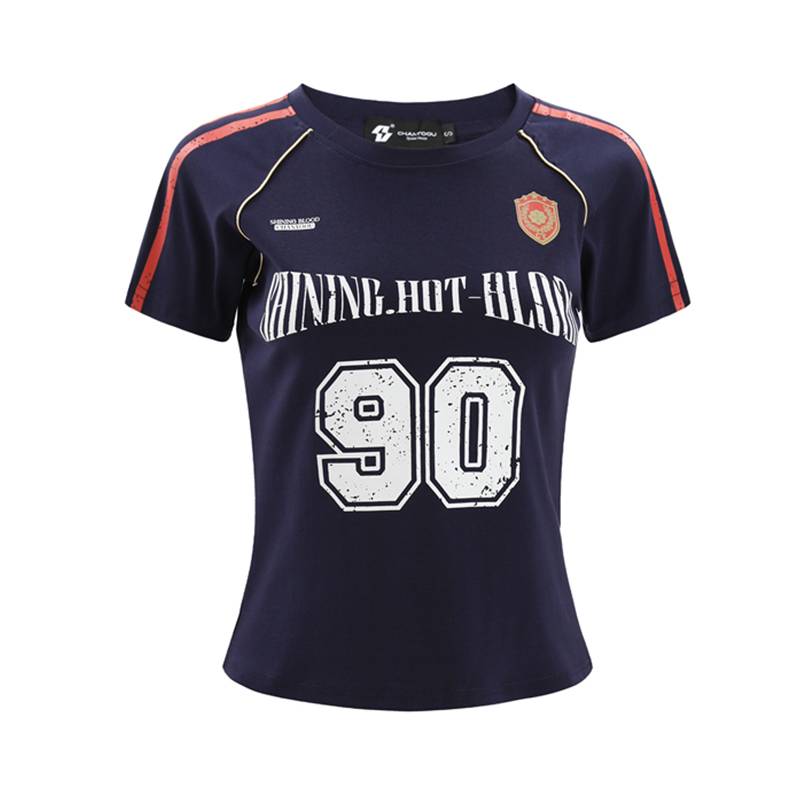 Jayihome American street T -shirt female 2024 summer rugby jersey short -sleeved loose casual top