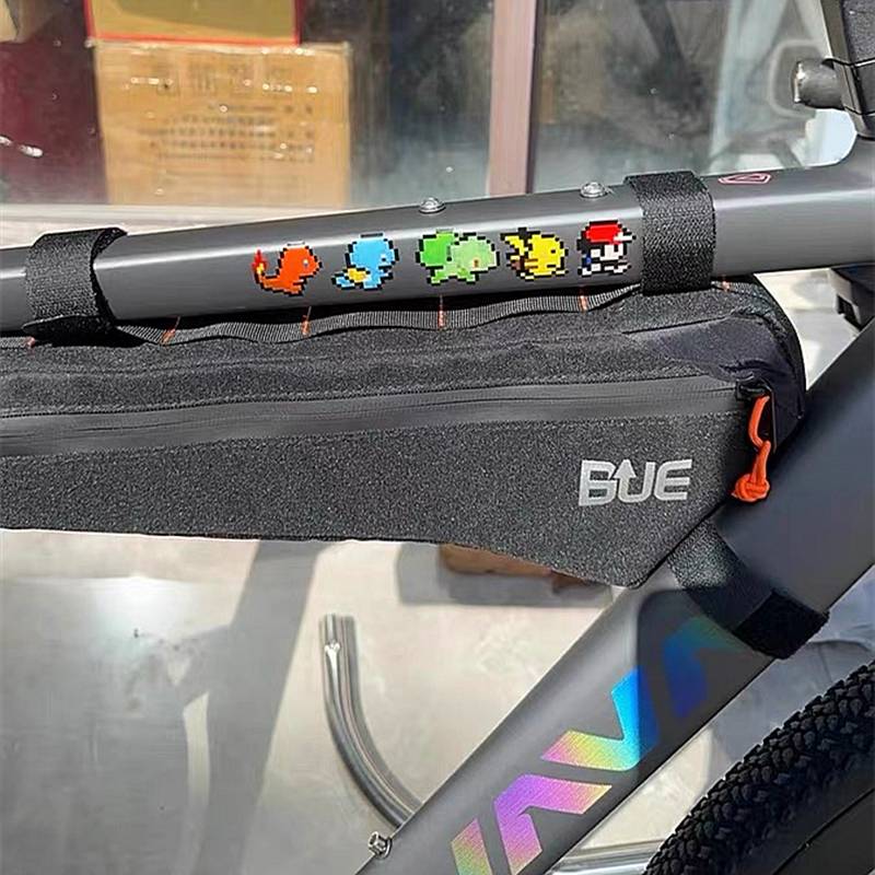 Creative car sticker pixel cartoon cute Pikachu sticker personality pet small elf Mario bicycle reflection