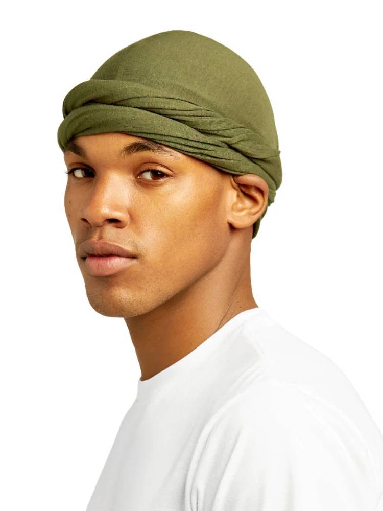 The new European and American national men's headscarf hat elastic baosaur hood Black head scarf black personality street braid hat pullover