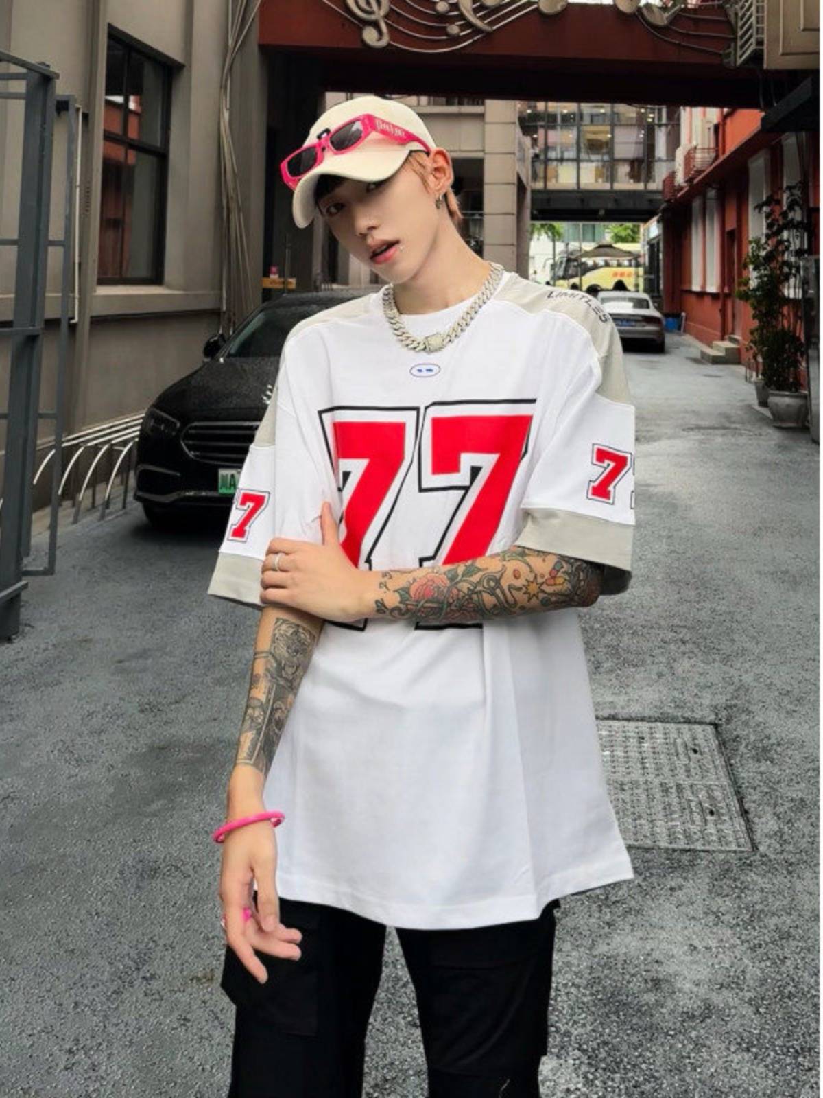 American retro ice hockey uniform short -sleeved men's summer rugby suit T -shirt tide brand European and American high street motorcycle uniforms half -sleeved