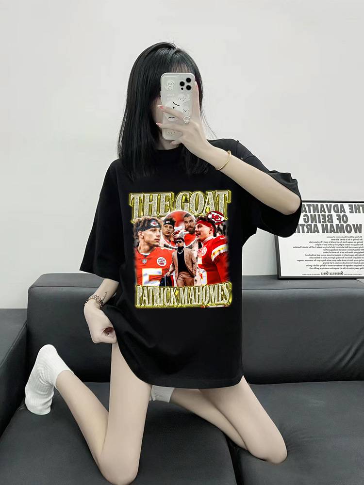 Mahoms, NFL quarterback Patrick Mahomes, short-sleeved T-shirt for American football