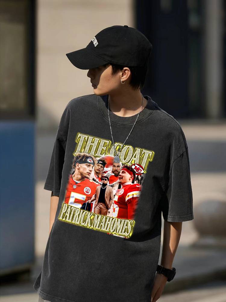 Mahoms, NFL quarterback Patrick Mahomes, short-sleeved T-shirt for American football