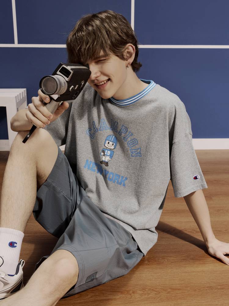 Champion champion short -sleeved 2024 summer new rugby series pure cotton T -shirt American campus trend brand