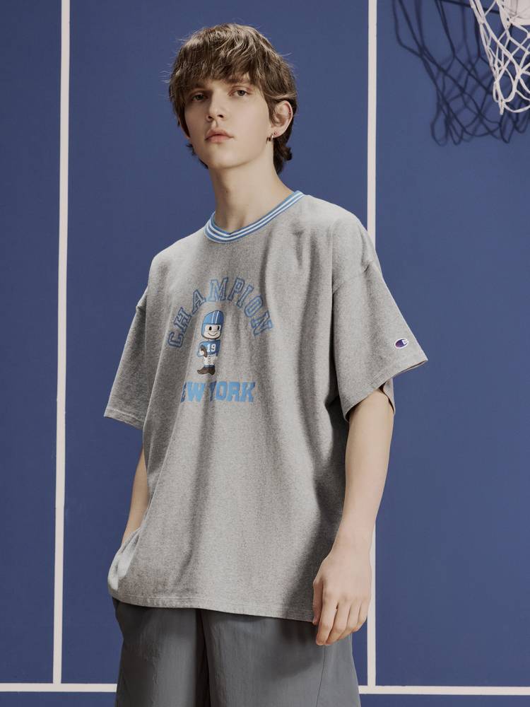 Champion champion short -sleeved 2024 summer new rugby series pure cotton T -shirt American campus trend brand