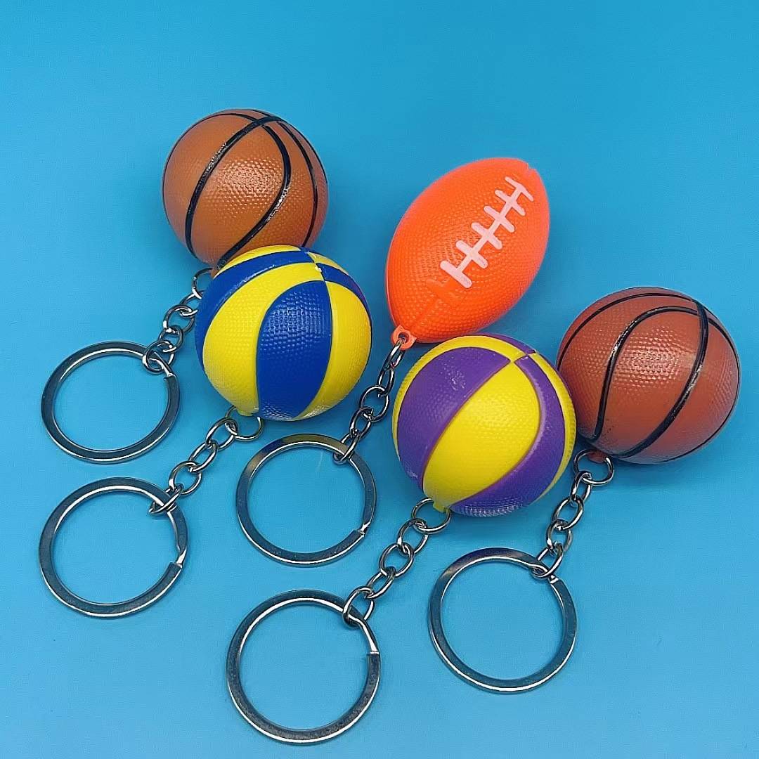 Simulation football keychain European Cup football key pendant simulation football basketball rugby jewelry
