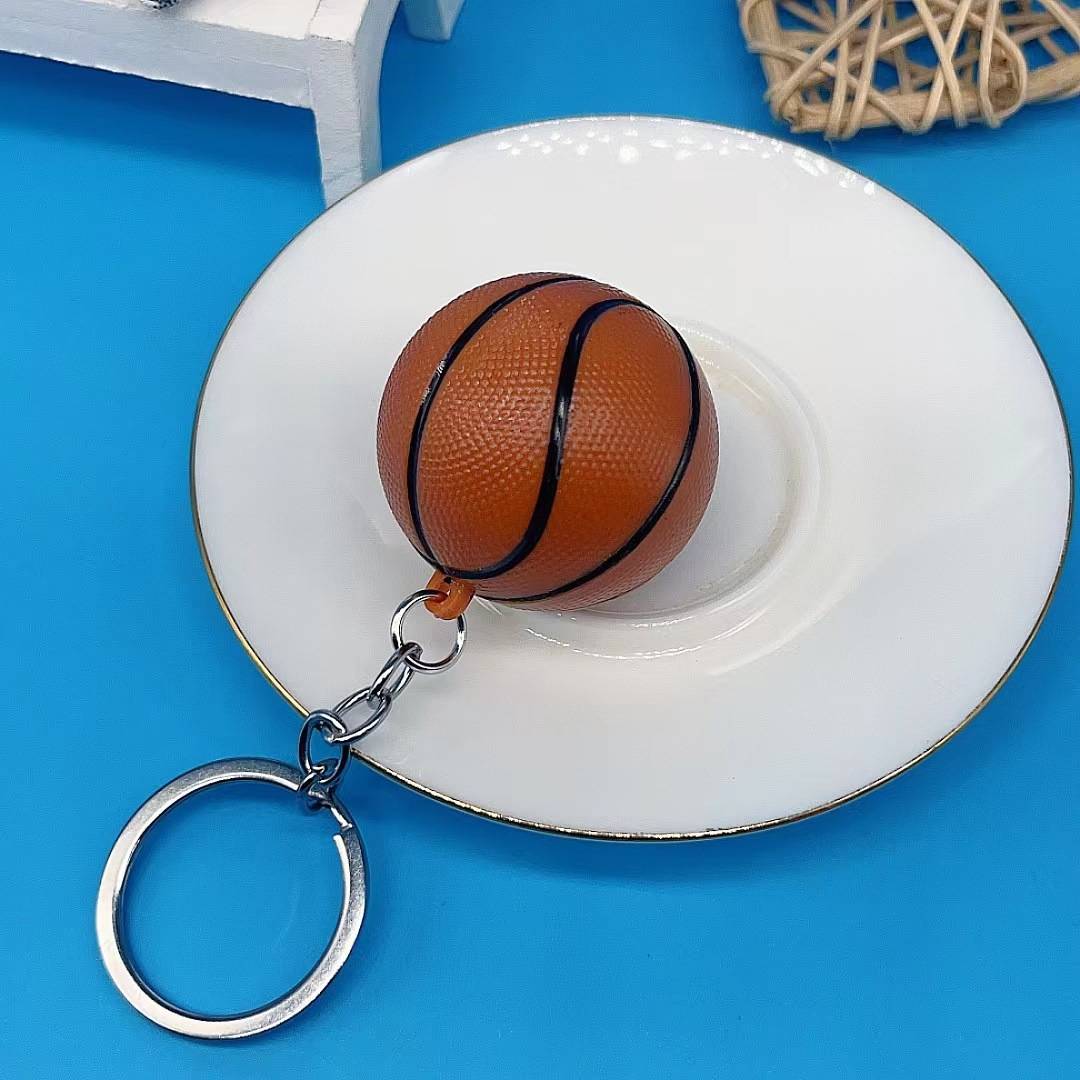 Simulation football keychain European Cup football key pendant simulation football basketball rugby jewelry