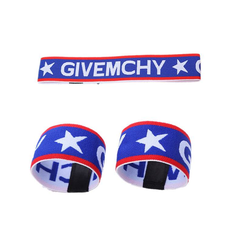 Givenchy blue background (head wearing+wrist care)