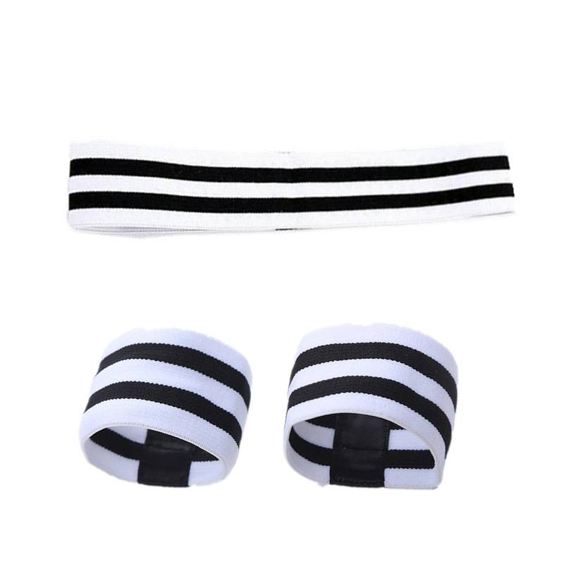 Black and white stripes (headband + wrist care)