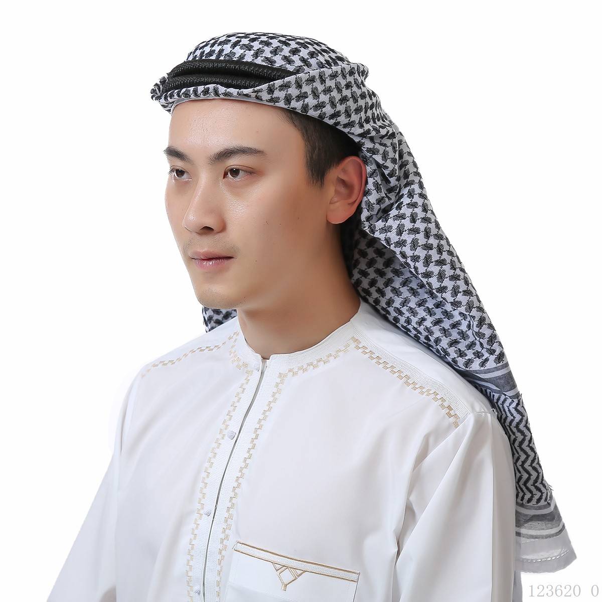 Gray headscarf+headband