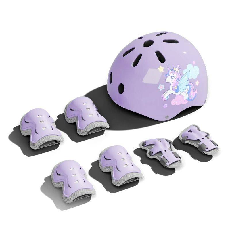 Silk quiet children's helmet protective set roller skating professional cycling helmet suite children's balance car protective gear protection helmet