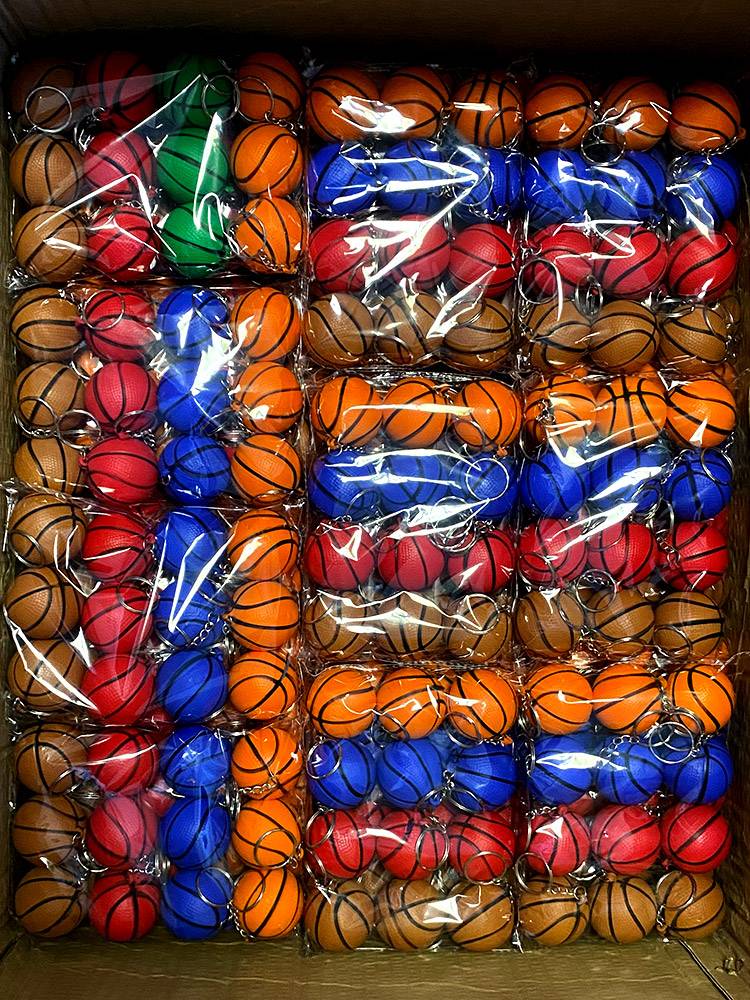 PU soft decompression basketball keychain sports ball jewelry football key chain bookbags pendant children's small gift