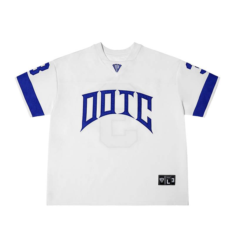American retro street back digital printing sports loose net eye rugby uniform short -sleeved T -shirt men and women ins tide