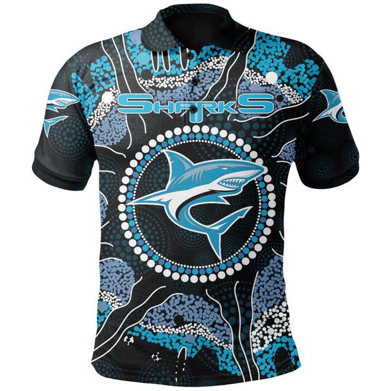 New Zealand Maori POLO Casual Melbourne Boys Shark T -shirt Rugby clothes Rugby Jersey