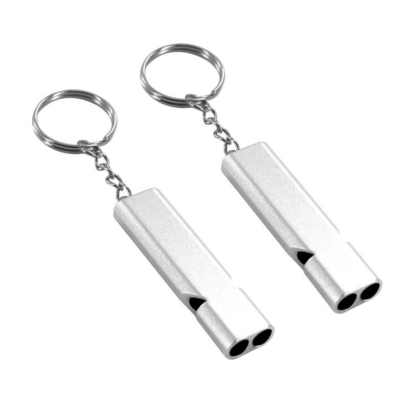Two silver dual -frequency whistle