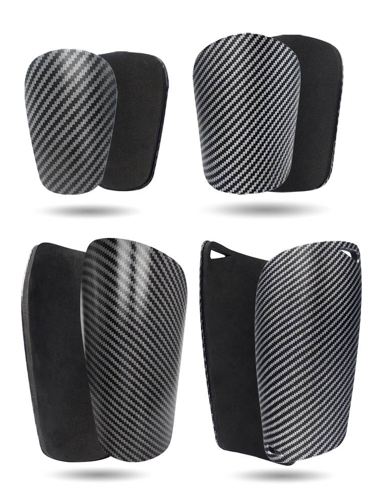 Carbon -striped football leg protection board adult children mini master guard plate plug -in lap equipment ultra -light football equipment