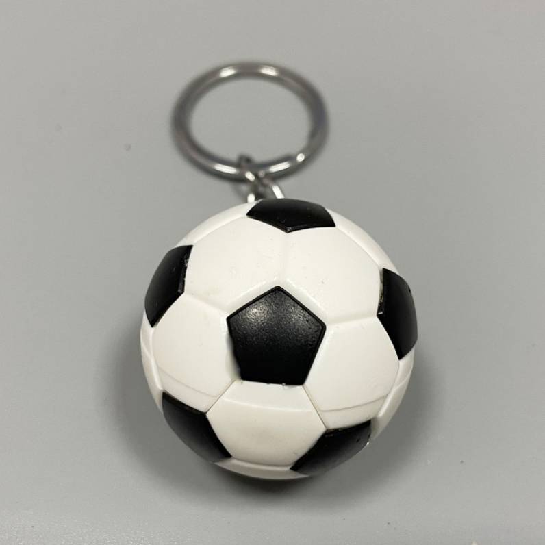 Black and white football keychain (3)