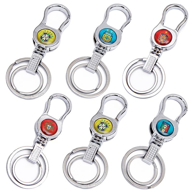 European Cup National Team Football Memorial Products Men's Bulber Belt Key Buckle Buckle Double Circle Global Fan Gifts