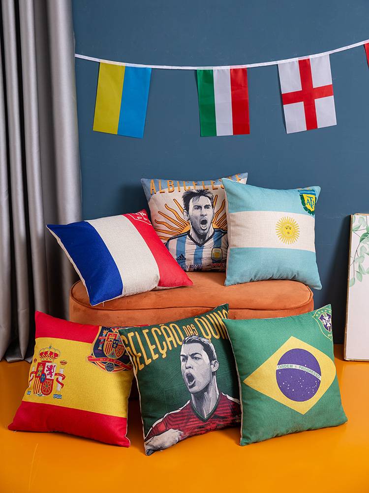 2024 European Cup Pillow Pillow Case Cushion Football Propaganda Gift Gift Custom Star Poster