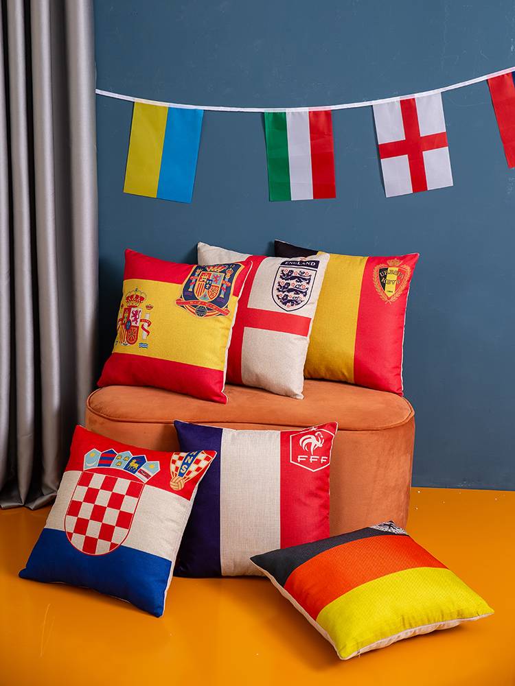 2024 European Cup Pillow Pillow Case Cushion Football Propaganda Gift Gift Custom Star Poster