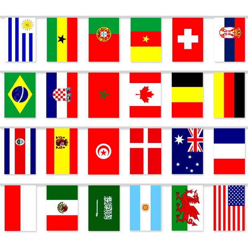 2024 European Cup Football Cup 32 Formation Decoration Bar atmosphere No. 8 Strings flag hanging flag