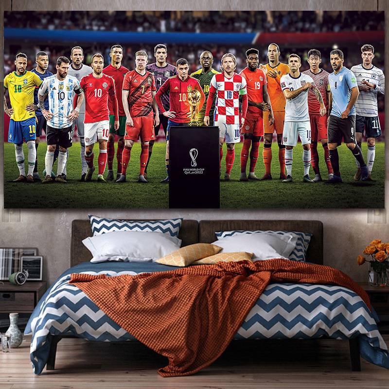 2024 European Cup Promotion Poster Messi Background Cloth Cristiano Ronaldo Football Star Decoration KTV Bar Sports Shop