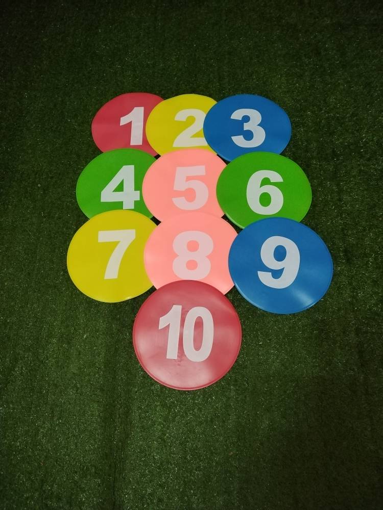 Football digital mat symbol round DVD kindergarten smooth-down digital-painted child step training