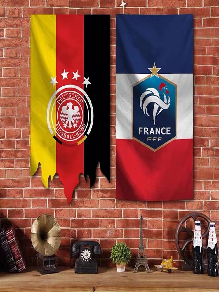 Qatar World Football Cup 32 team emblem flag bar KTV shopping mall decorative fans souvenirs hanging flag