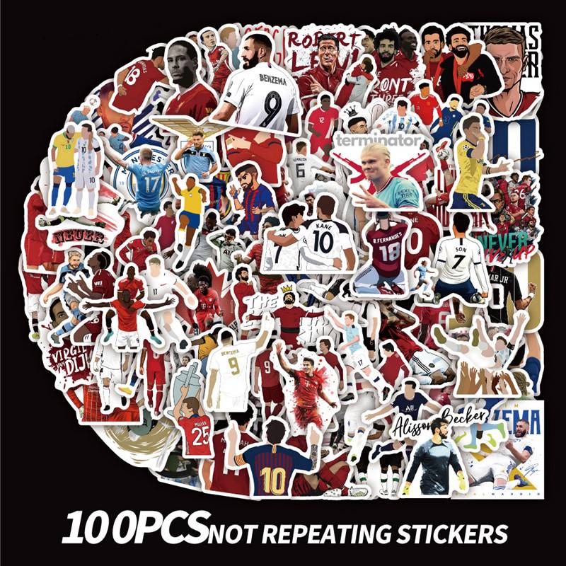 Football star collection stickers (100 pieces)