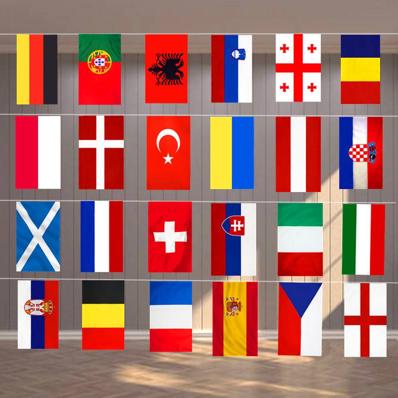 2024 European Cup 24 Strike Banner Pulling Flag Lottery Bar Store Lottery Store Football Clothing Towing Supplies